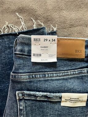BKE Gabby Wide Leg Jeans in Dark Blue Denim